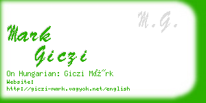 mark giczi business card